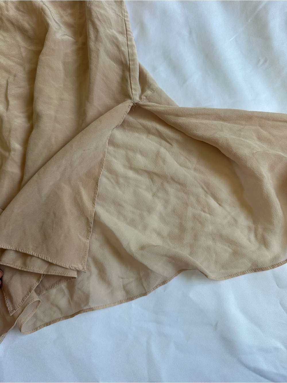 BCBGMAXAZRIA "Sammie" Sleeveless Asymmetrical Silk Blouse - Size XS - Bare Pink - Picture 4 of 7